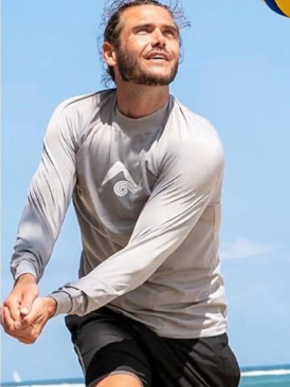 Kanu Surf Men's Gray Long-Sleeve Rash Guard - SPF Protection